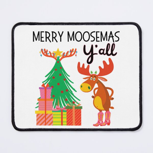 Item preview, Merry Moosemas Y'all Funny Western Christmas Moose | Dark Ink Edition designed and sold by SunandShade.