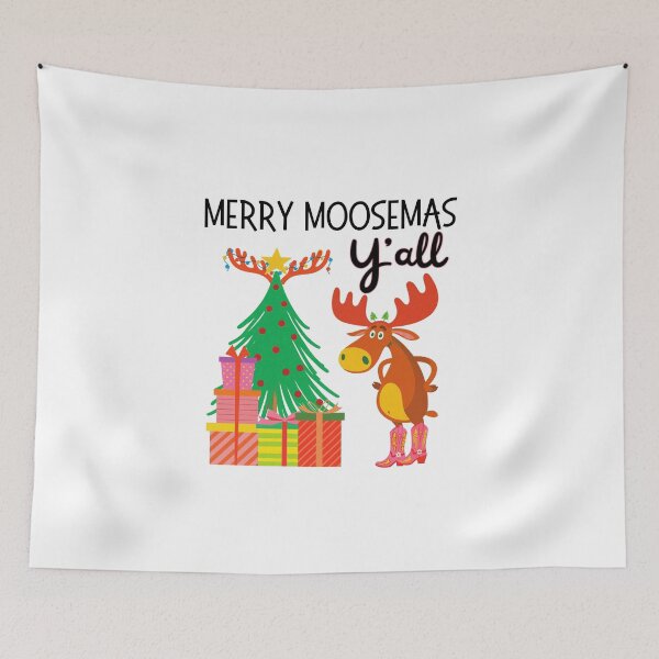 Item preview, Merry Moosemas Y'all Funny Western Christmas Moose | Dark Ink Edition designed and sold by SunandShade.