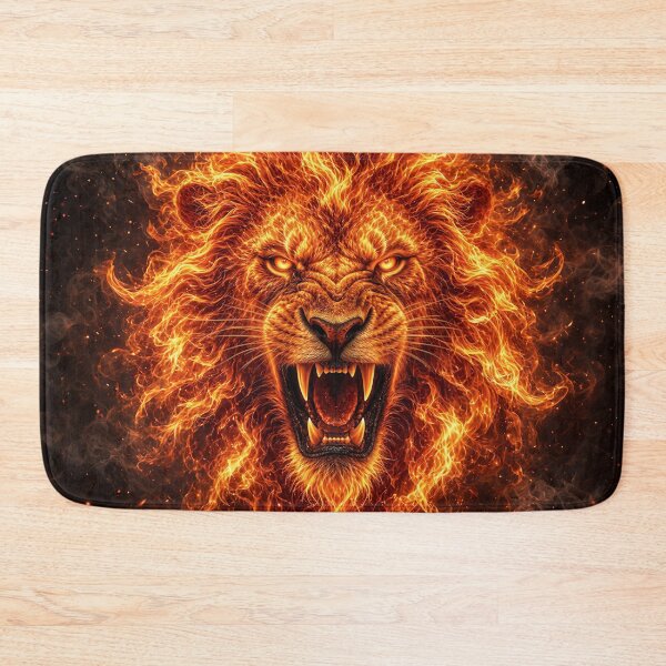Item preview, The Fiery Lion - The Majestic Predator designed and sold by Marcu Ioachim.
