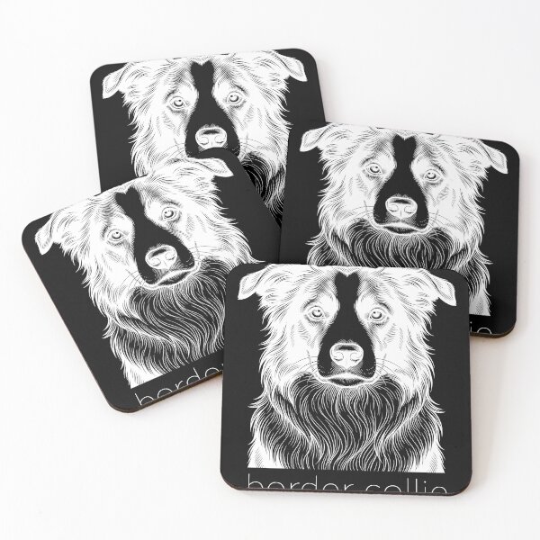 Item preview, Border Collie Illustration for dark color shirts designed and sold by SUP-R-Ts.