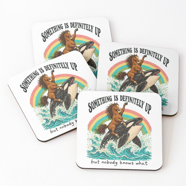 Item preview, Something Is Definitely Up - Horse Riding Orca Retro Meme designed and sold by BumbleBloom7.