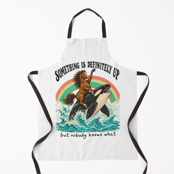 Item preview, Something Is Definitely Up - Horse Riding Orca Retro Meme designed and sold by BumbleBloom7.