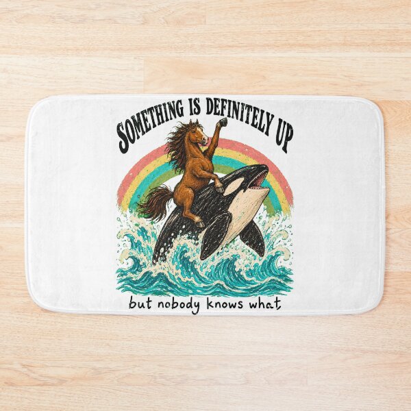 Item preview, Something Is Definitely Up - Horse Riding Orca Retro Meme designed and sold by BumbleBloom7.