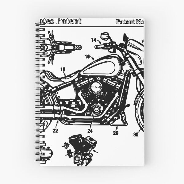 Item preview, Patent drawing of a Harley-Davidson style motorcycle designed and sold by Hamilton Design.