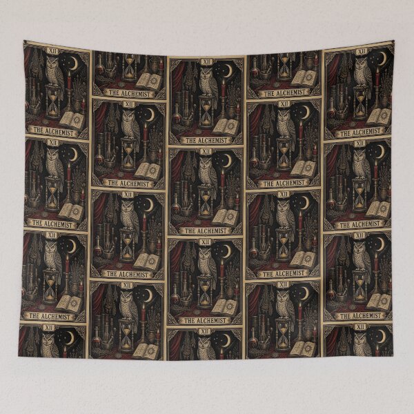 Item preview, The Alchemist Owl Tarot Card Woodcut designed and sold by creativerooney.