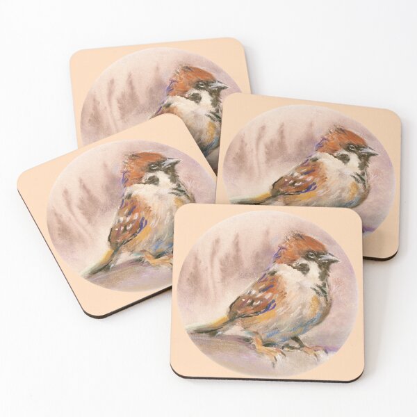 Item preview, Eurasian Tree Sparrow Soft Pastel Painting designed and sold by Lukyanovart.