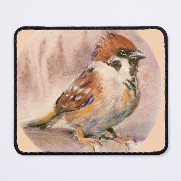 Item preview, Eurasian Tree Sparrow Soft Pastel Painting designed and sold by Lukyanovart.