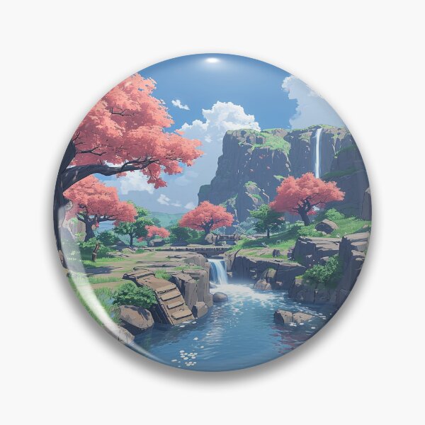 Item preview, Blossom Falls Sanctuary | Anime Fantasy Scenery designed and sold by bella-rosa87.
