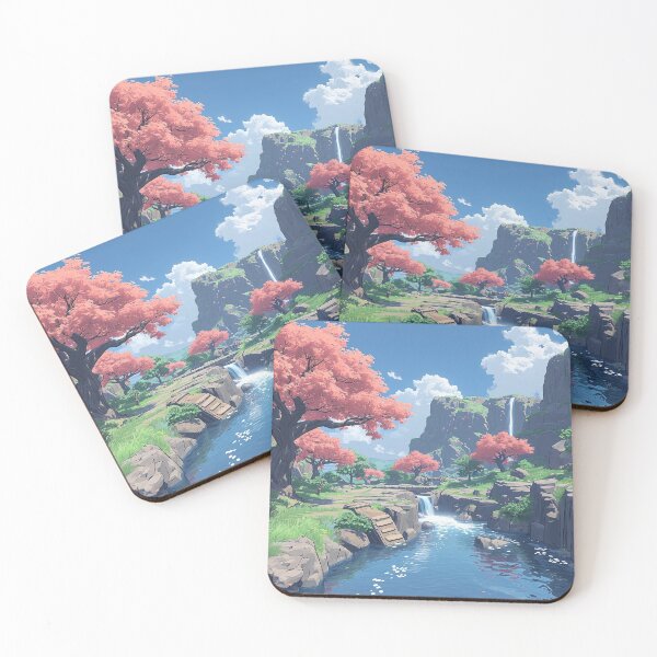 Item preview, Blossom Falls Sanctuary | Anime Fantasy Scenery designed and sold by bella-rosa87.