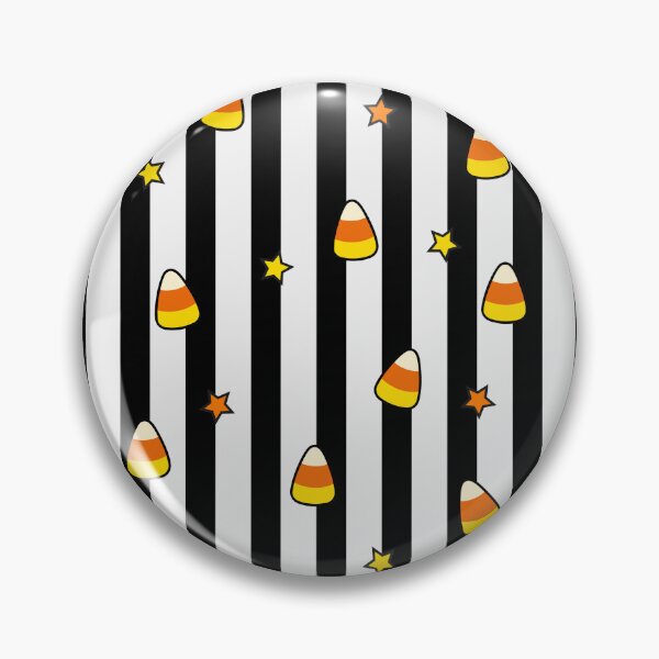 Item preview, Candy Corn Halloween | Black & White Stripes with Orange & Yellow Stars designed and sold by Uniquememorable.