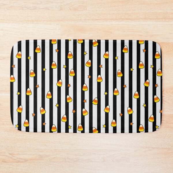 Item preview, Candy Corn Halloween | Black & White Stripes with Orange & Yellow Stars designed and sold by Uniquememorable.