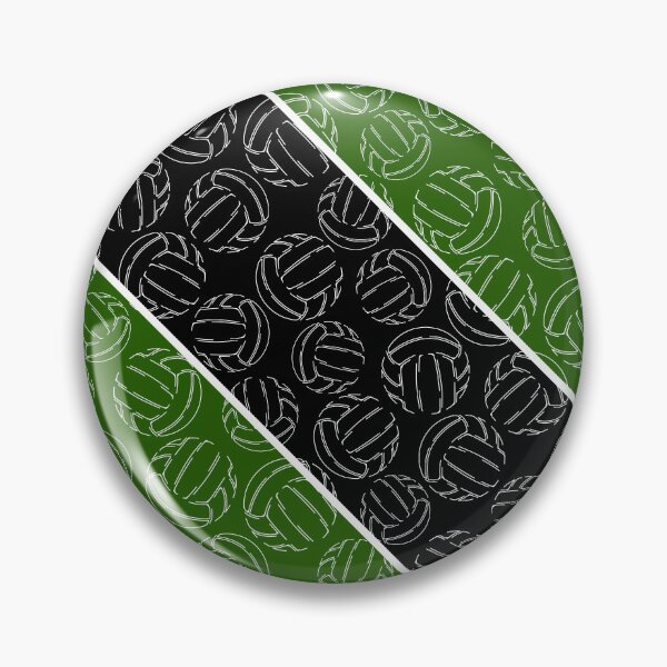Item preview, Line art volleyballs on angled color blocks - green & black  designed and sold by katzdzynes.