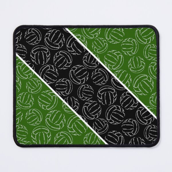Item preview, Line art volleyballs on angled color blocks - green & black designed and sold by katzdzynes.