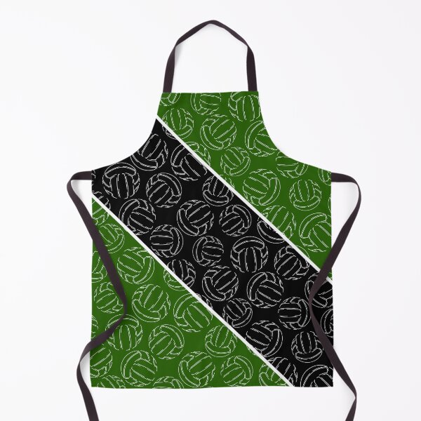 Item preview, Line art volleyballs on angled color blocks - green & black designed and sold by katzdzynes.