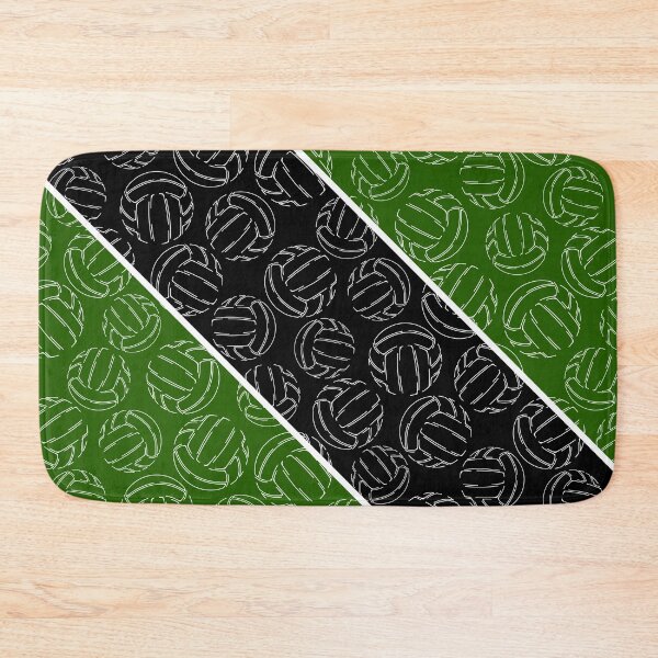 Item preview, Line art volleyballs on angled color blocks - green & black  designed and sold by katzdzynes.