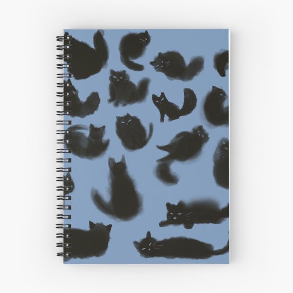 Item preview, Black cats against blue background  designed and sold by TNT-Atelier.