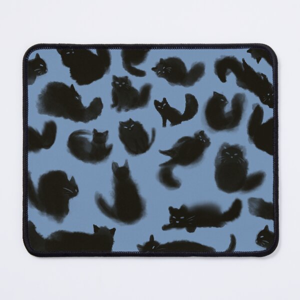Item preview, Black cats against blue background  designed and sold by TNT-Atelier.