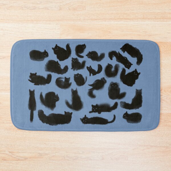 Item preview, Black cats against blue background  designed and sold by TNT-Atelier.