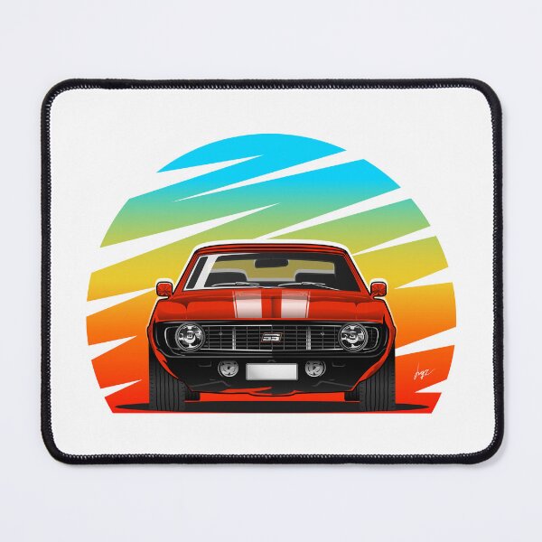 Item preview, Camaro SS in Red Color with The art Sun Background Classic Muscle Car designed and sold by Juan-Art-22.