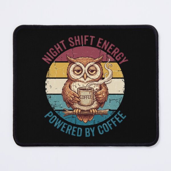 Item preview,  Night Shift Owl Coffee – Powered by Coffee Vintage Design designed and sold by TeeStyle.mr.