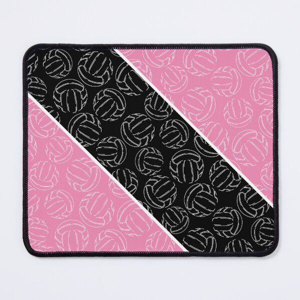 Item preview, Line art volleyballs on angled color blocks - pink & black designed and sold by katzdzynes.