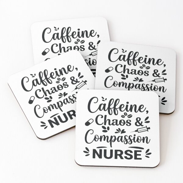 Item preview, Caffeine, Chaos & Compassion, Nurse life designed and sold by CloudyPress.