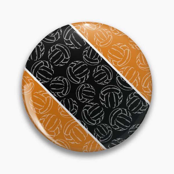 Item preview, Line art volleyballs on angled color blocks - orange & black  designed and sold by katzdzynes.