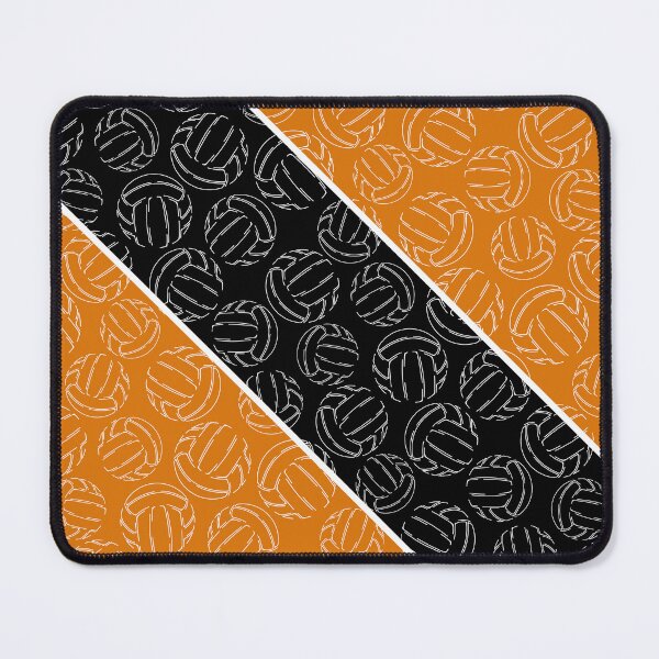 Item preview, Line art volleyballs on angled color blocks - orange & black  designed and sold by katzdzynes.