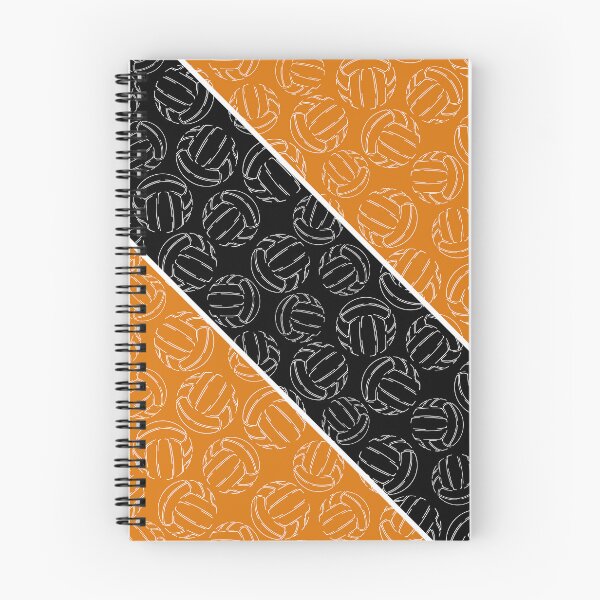 Item preview, Line art volleyballs on angled color blocks - orange & black  designed and sold by katzdzynes.