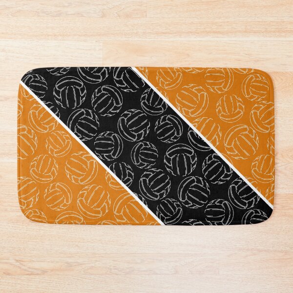 Item preview, Line art volleyballs on angled color blocks - orange & black  designed and sold by katzdzynes.