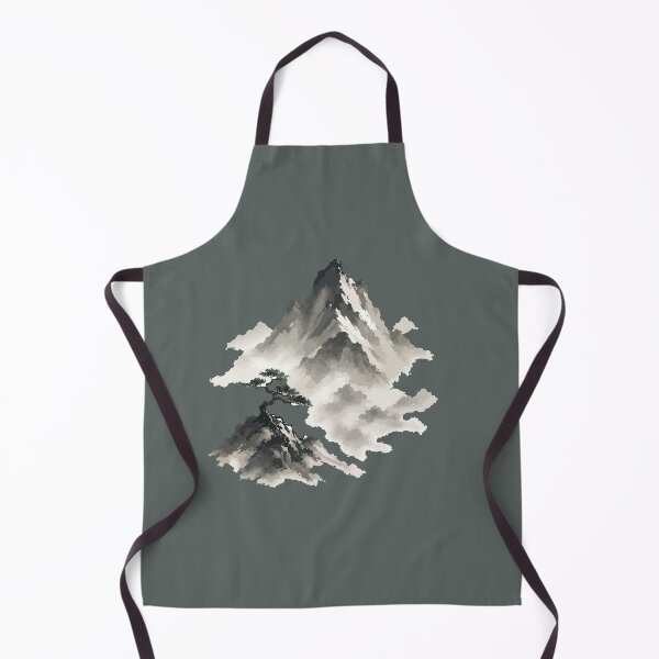 Item preview, Japanese Mountain & Bonsai Landscape Ink Painting designed and sold by SimplePoDesign.