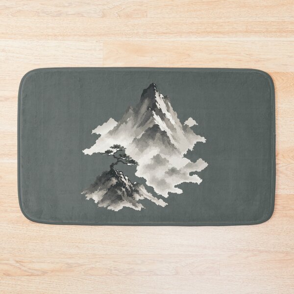 Item preview, Japanese Mountain & Bonsai Landscape Ink Painting designed and sold by SimplePoDesign.