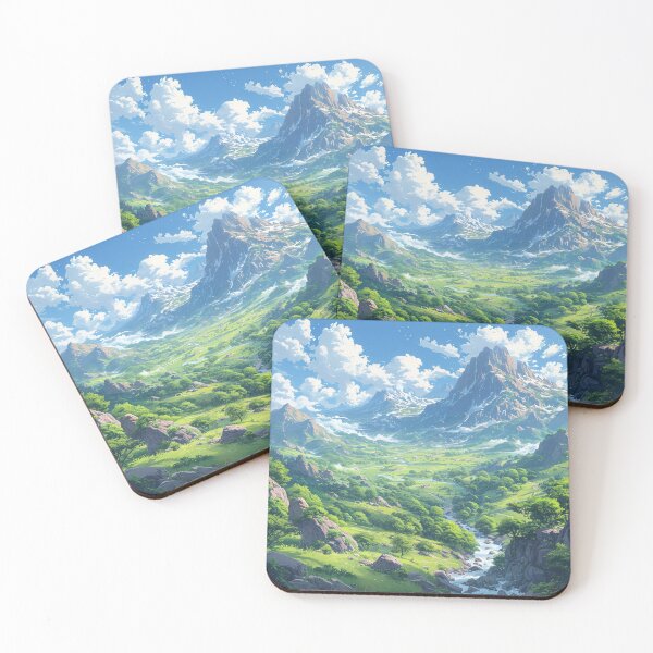 Item preview, Valley Beneath the Giants | Anime Fantasy Landscape designed and sold by bella-rosa87.