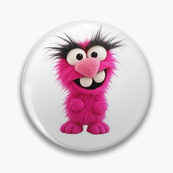 Item preview, Fuzzy Pink Monster Sticker with Big Eyes designed and sold by Snurly.