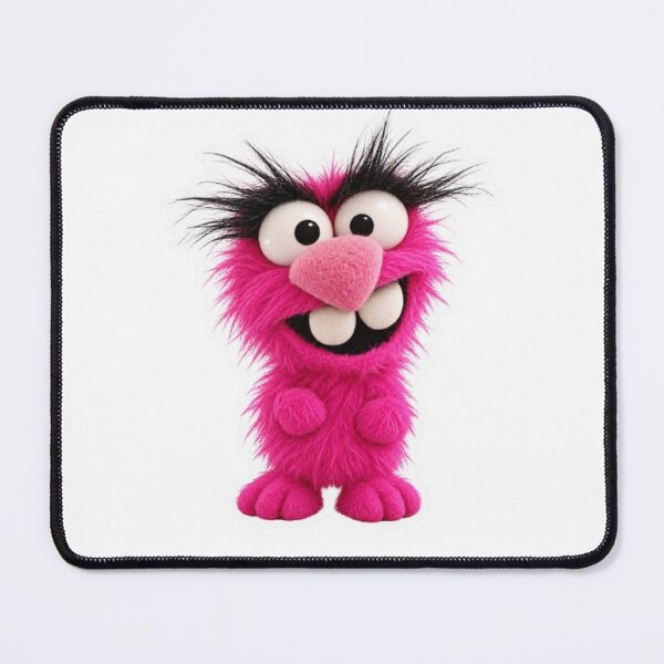 Item preview, Fuzzy Pink Monster Sticker with Big Eyes designed and sold by Snurly.