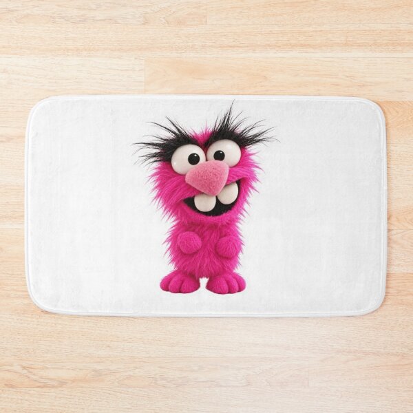 Item preview, Fuzzy Pink Monster Sticker with Big Eyes designed and sold by Snurly.