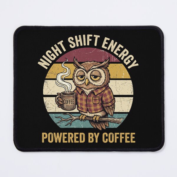 Item preview,  Night Shift Owl Coffee – Powered by Coffee Vintage Design designed and sold by TeeStyle.mr.