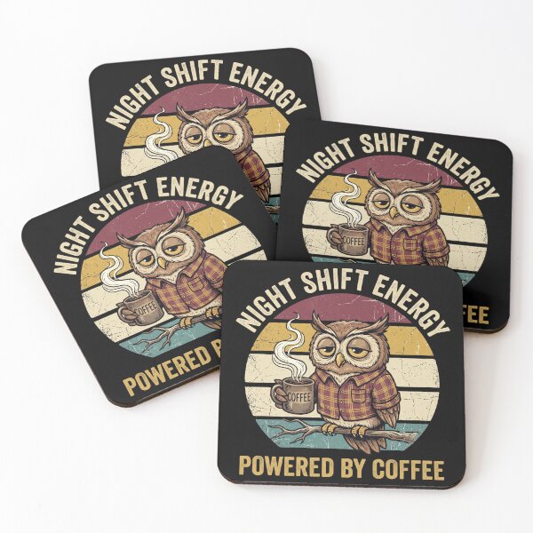 Item preview,  Night Shift Owl Coffee – Powered by Coffee Vintage Design designed and sold by TeeStyle.mr.