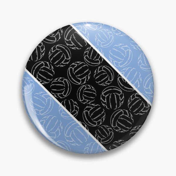 Item preview, Line art volleyballs on angled color blocks - light blue & black  designed and sold by katzdzynes.