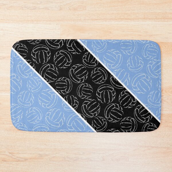 Item preview, Line art volleyballs on angled color blocks - light blue & black  designed and sold by katzdzynes.