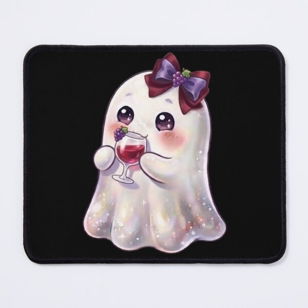 Item preview, Cute Kawaii Ghost Drinking a Grape Wine Glass Design / Halloween / Cafe / Ghosts / Foodie / Drinks / T-shirts mugs stickers phone case hardcover journal poster designed and sold by TeenLake.