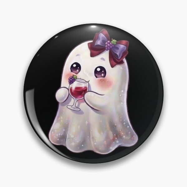 Item preview, Cute Kawaii Ghost Drinking a Grape Wine Glass Design / Halloween / Cafe / Ghosts / Foodie / Drinks / T-shirts mugs stickers phone case hardcover journal poster designed and sold by TeenLake.