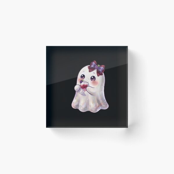 Item preview, Cute Kawaii Ghost Drinking a Grape Wine Glass Design / Halloween / Cafe / Ghosts / Foodie / Drinks / T-shirts mugs stickers phone case hardcover journal poster designed and sold by TeenLake.