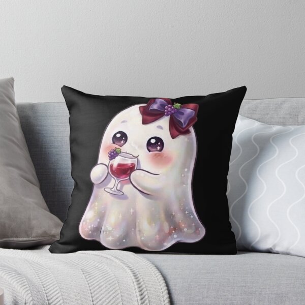 Item preview, Cute Kawaii Ghost Drinking a Grape Wine Glass Design / Halloween / Cafe / Ghosts / Foodie / Drinks / T-shirts mugs stickers phone case hardcover journal poster designed and sold by TeenLake.