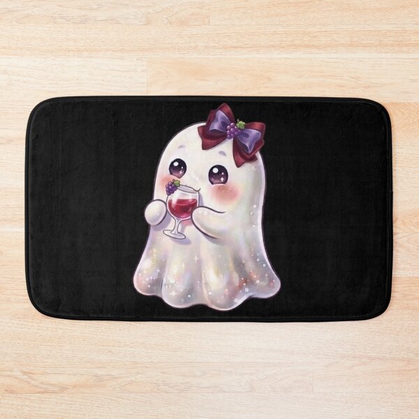 Item preview, Cute Kawaii Ghost Drinking a Grape Wine Glass Design / Halloween / Cafe / Ghosts / Foodie / Drinks / T-shirts mugs stickers phone case hardcover journal poster designed and sold by TeenLake.