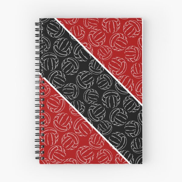 Item preview, Line art volleyballs on angled color blocks - red & black  designed and sold by katzdzynes.