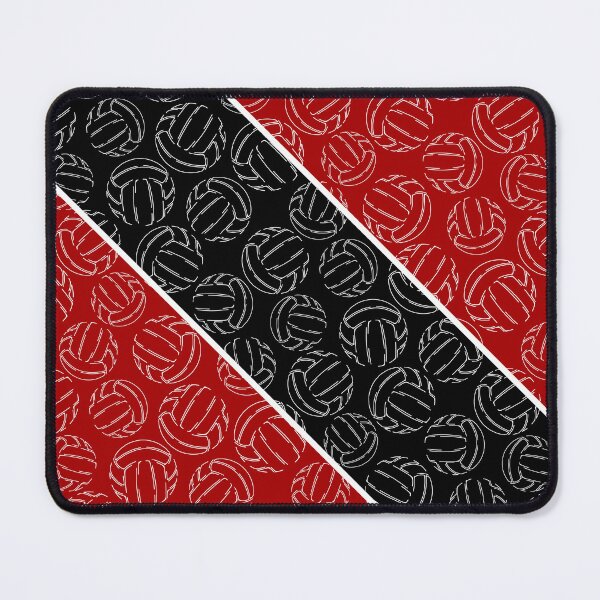 Item preview, Line art volleyballs on angled color blocks - red & black  designed and sold by katzdzynes.