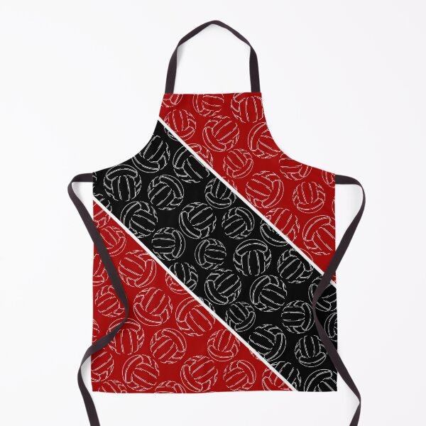 Item preview, Line art volleyballs on angled color blocks - red & black  designed and sold by katzdzynes.
