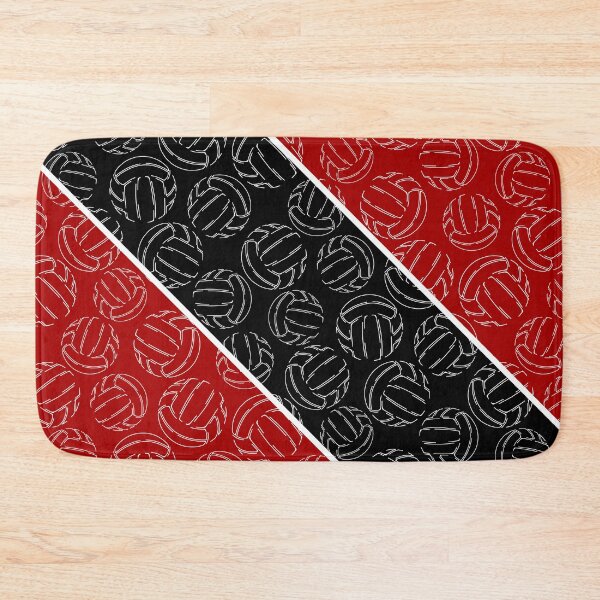 Item preview, Line art volleyballs on angled color blocks - red & black  designed and sold by katzdzynes.