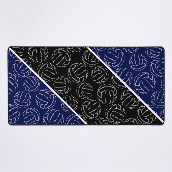Item preview, Line art volleyballs on angled color blocks - navy blue & black designed and sold by katzdzynes.